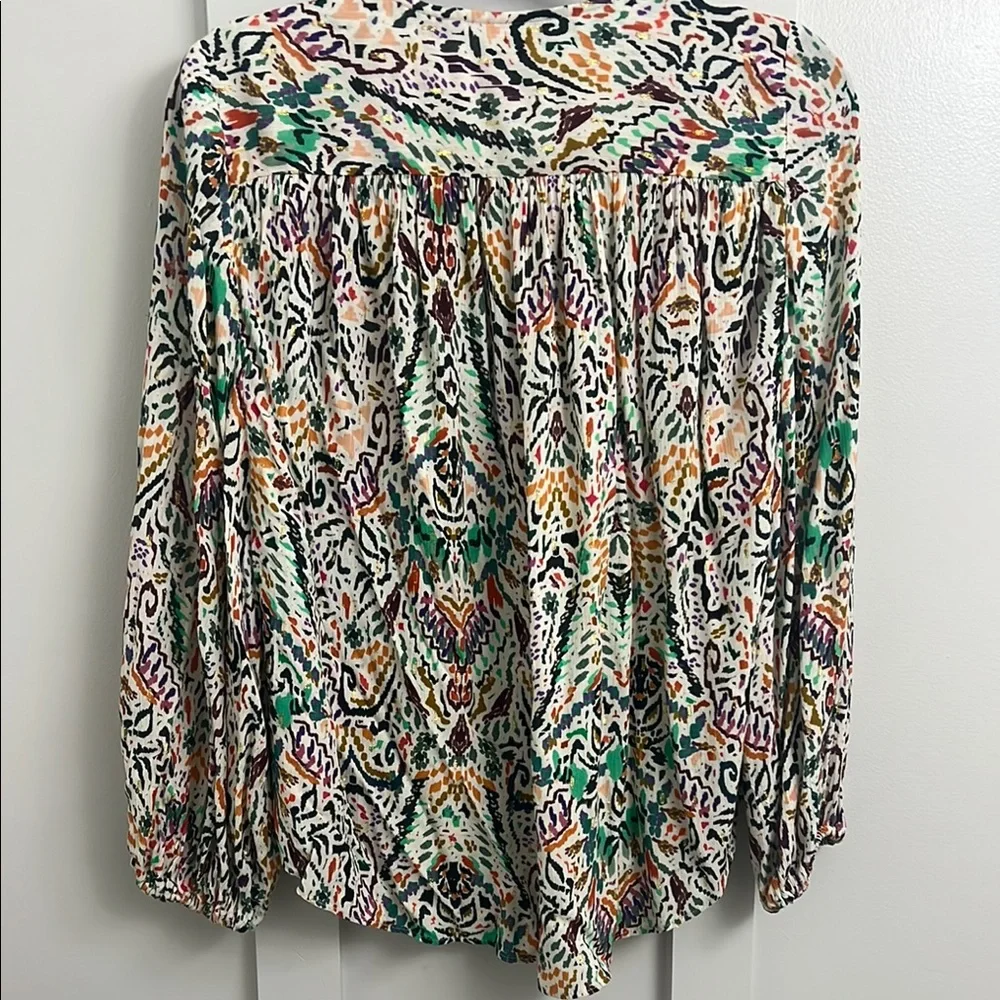 Zara Cream and Pink Puff Sleeve Blouse - Picture 7 of 8